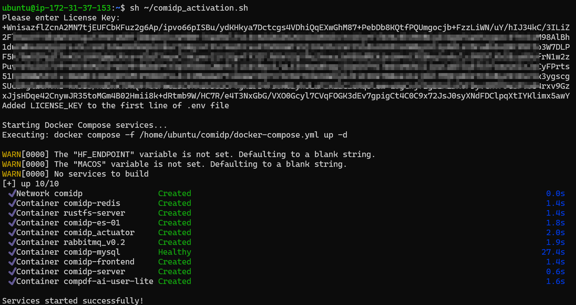comidp_activation Example