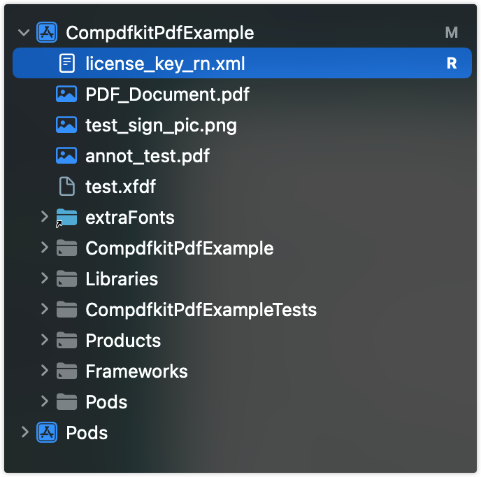 react native ios license key