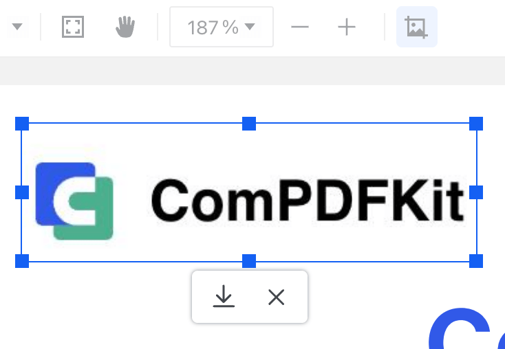 Crop page popup