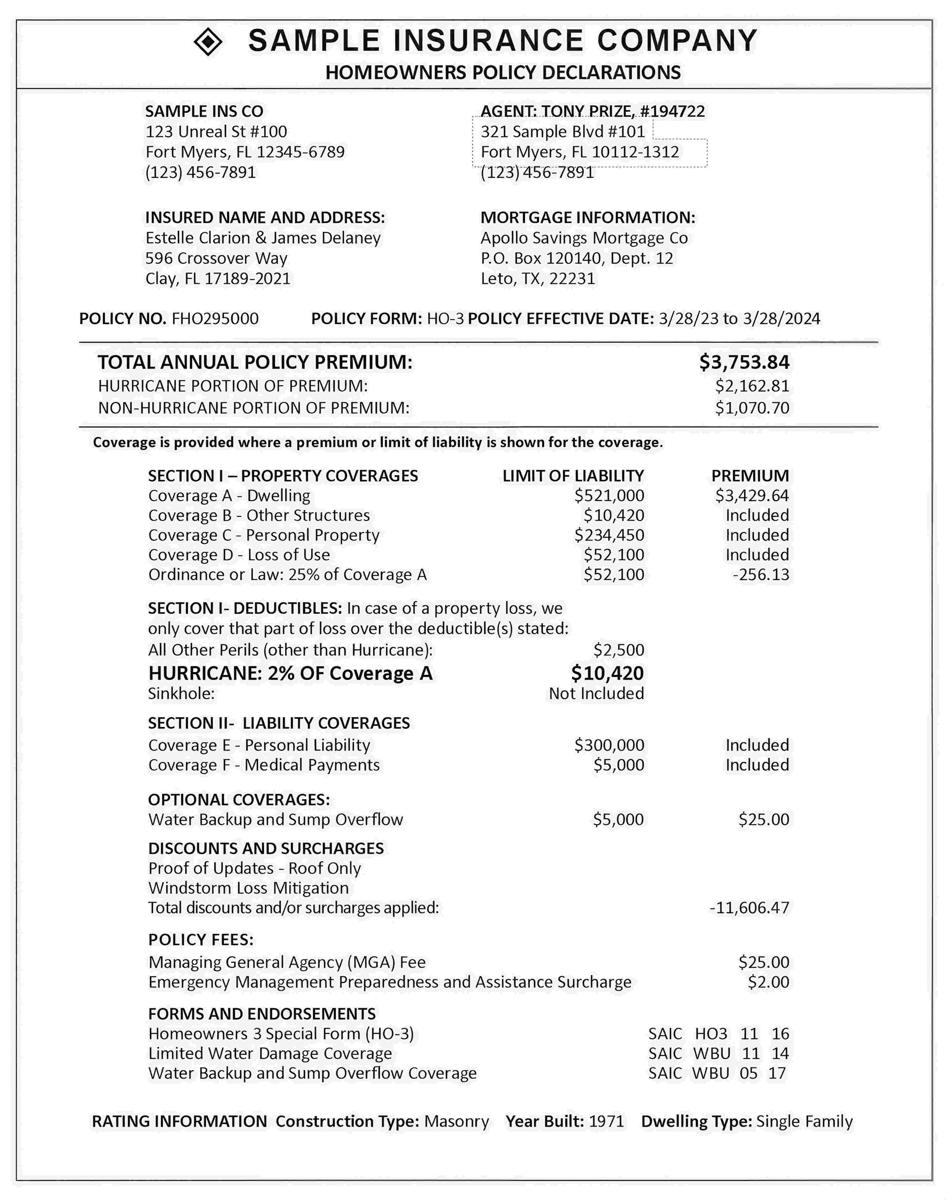 Insurance Policy