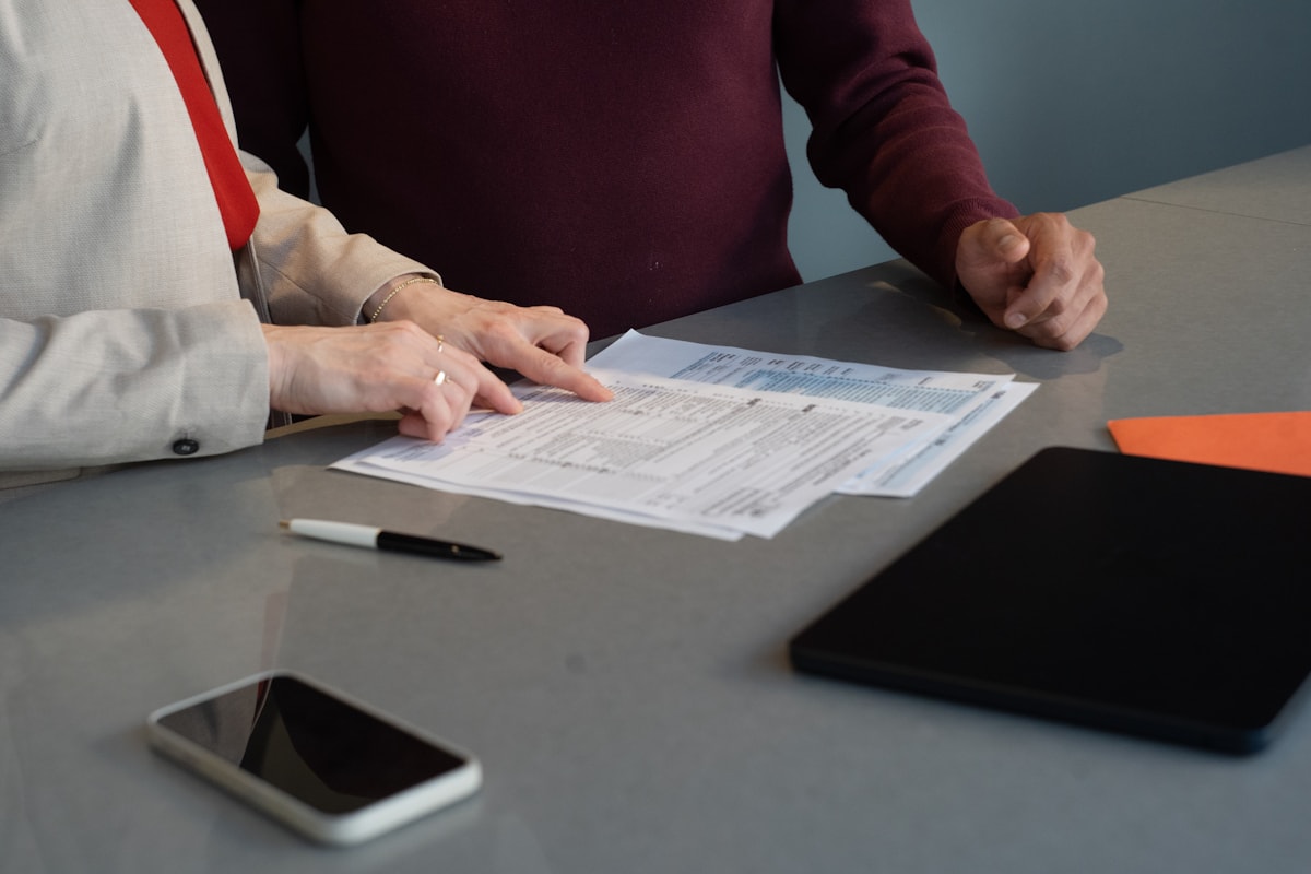 Partner and customer reviewing a document workflow assessment