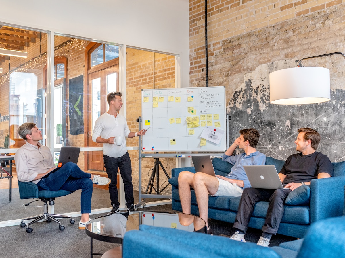 Consulting team planning a customer workflow modernization project